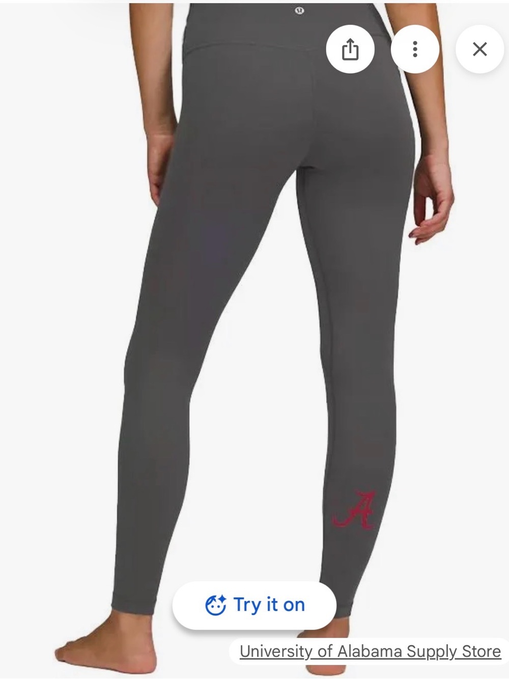 Lululemon X University Of Alabama Align 25" Pant Legging Gray Size 8